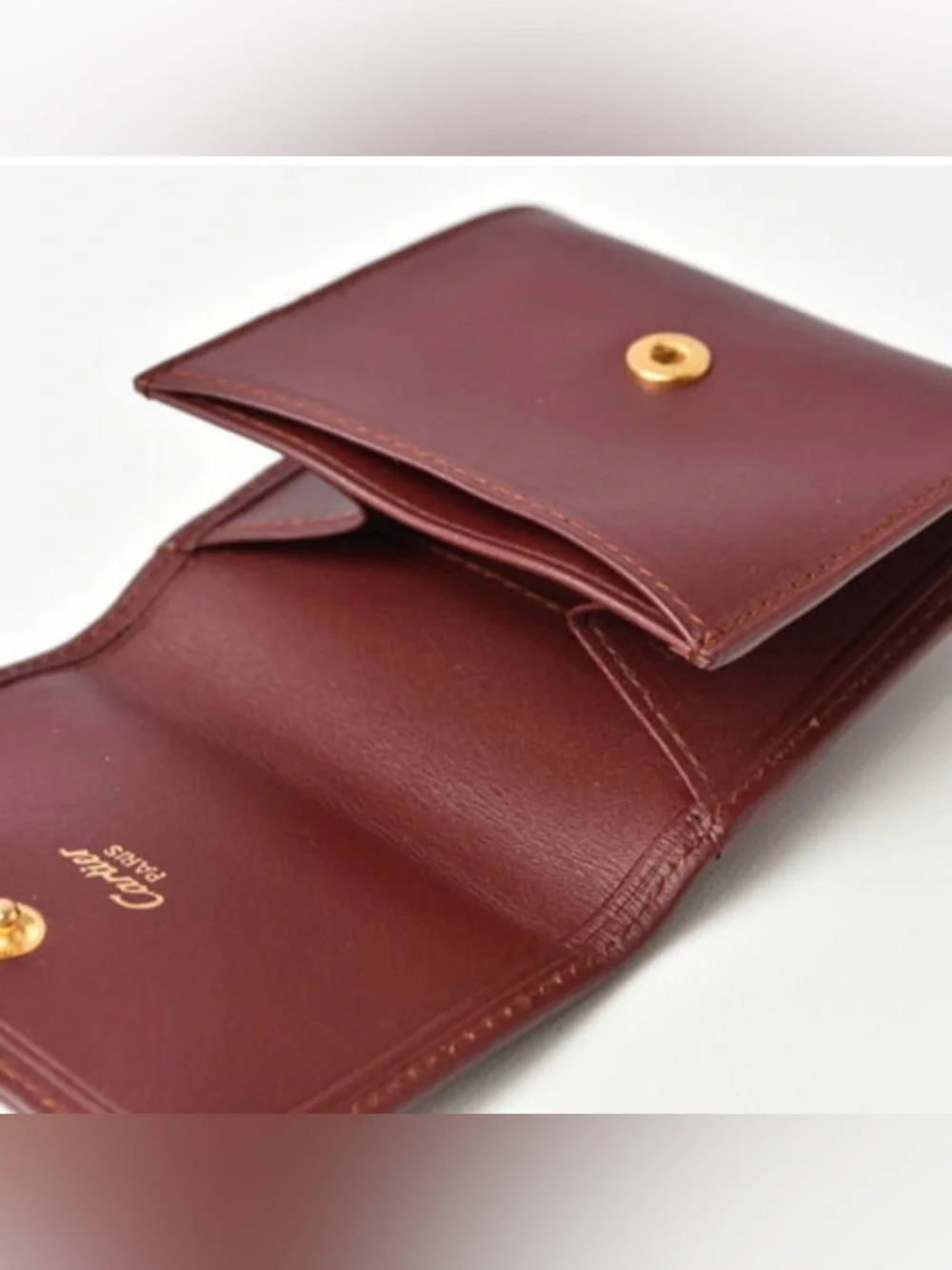 Cartier coin case square purse / wallet Must de Bordeaux 73184184